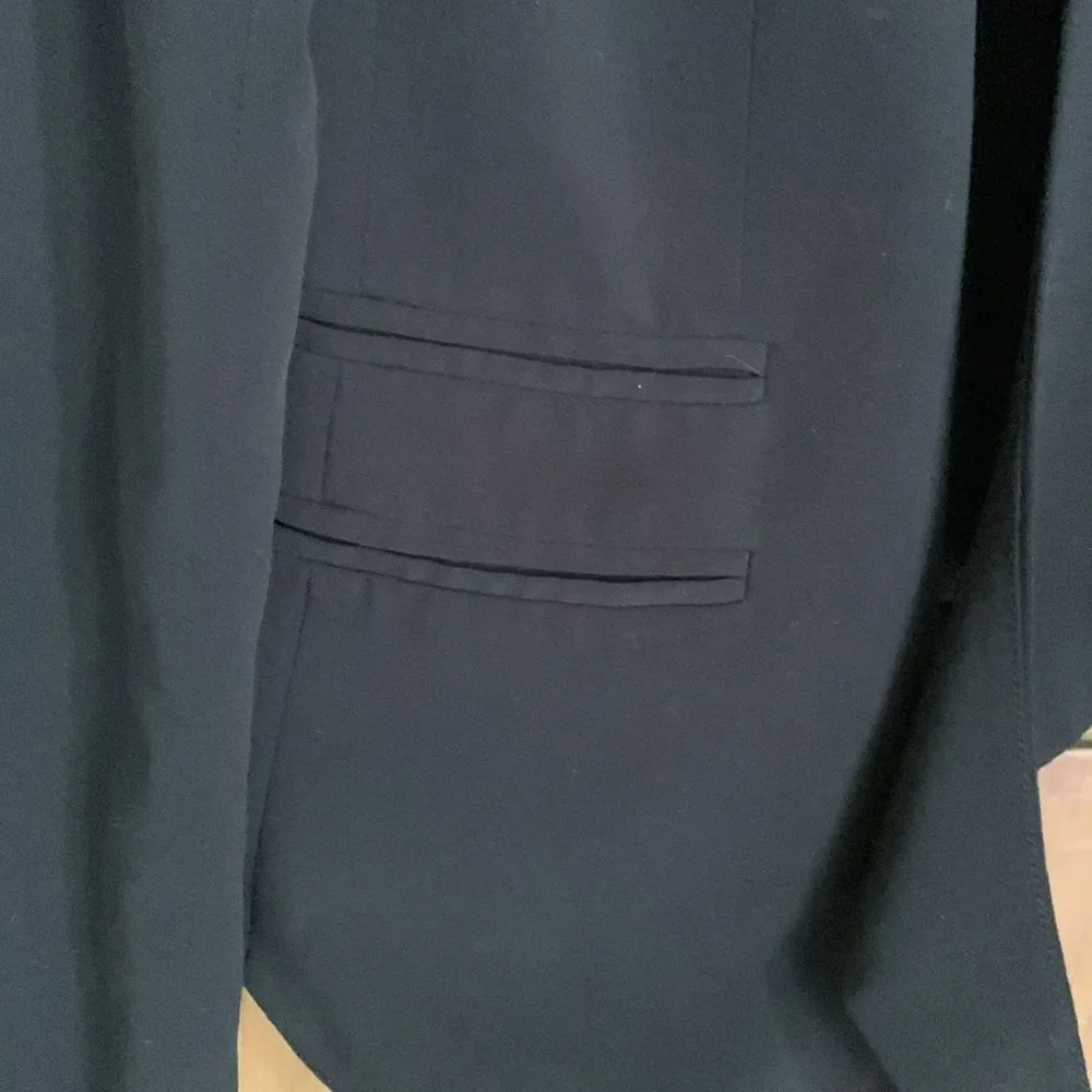 Alice + Olivia black long draped collar tuxedo style blazer